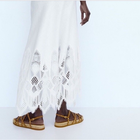 🆕ZARA Women’s Spit Studded Tan Suede Sandals Strappy Espadrilles Size 6.5 - Picture 7 of 7